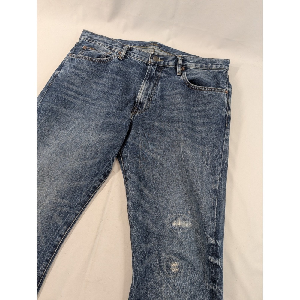 Polo Ralph Lauren Hampton Relaxed Straight Jeans 36x32 (34x32 Tag)  Distressed‎
